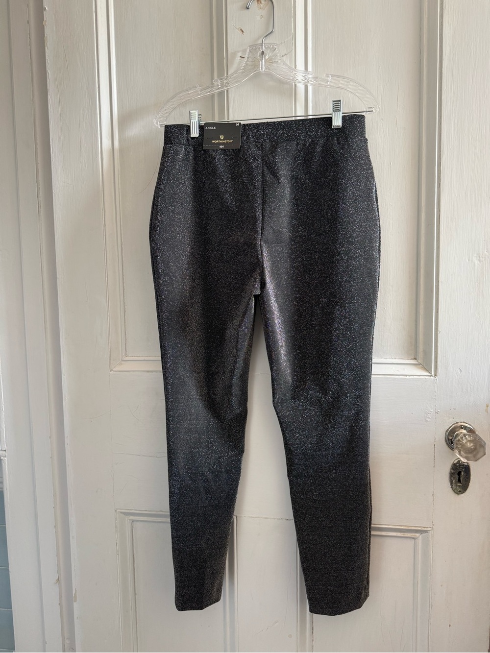 Worthington Black Sparkle Ponte Skinny Pants